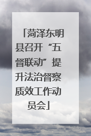 菏泽东明县召开“五督联动”提升法治督察质效工作动员会