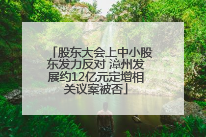 股东大会上中小股东发力反对 漳州发展约12亿元定增相关议案被否