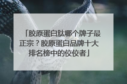 胶原蛋白肽哪个牌子最正宗？胶原蛋白品牌十大排名榜中的佼佼者