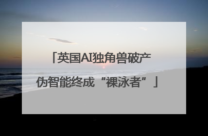 英国AI独角兽破产 伪智能终成“裸泳者”