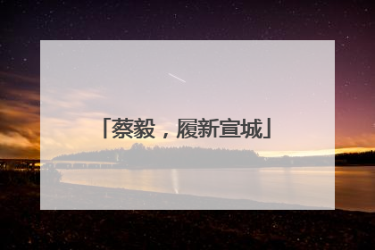 蔡毅，履新宣城