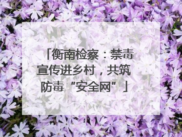 衡南检察：禁毒宣传进乡村，共筑防毒“安全网”
