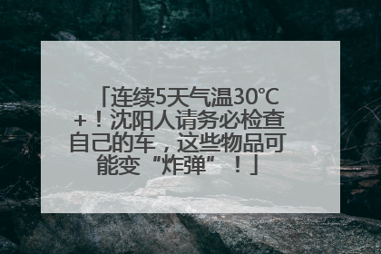 连续5天气温30℃+！沈阳人请务必检查自己的车，这些物品可能变“炸弹”！