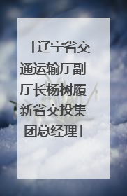 辽宁省交通运输厅副厅长杨树履新省交投集团总经理