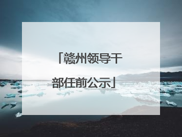 赣州领导干部任前公示