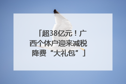 超38亿元！广西个体户迎来减税降费“大礼包”