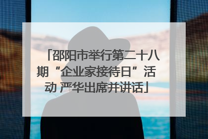 邵阳市举行第二十八期“企业家接待日”活动 严华出席并讲话