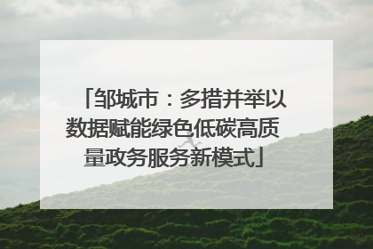 邹城市：多措并举以数据赋能绿色低碳高质量政务服务新模式