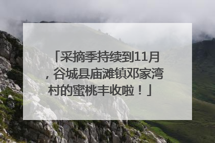 采摘季持续到11月，谷城县庙滩镇邓家湾村的蜜桃丰收啦！