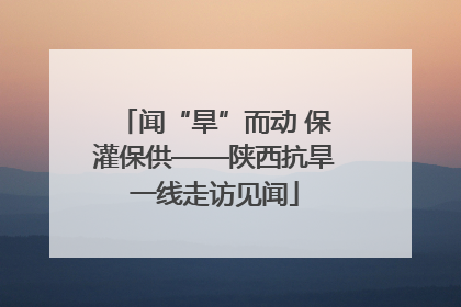 闻“旱”而动 保灌保供——陕西抗旱一线走访见闻