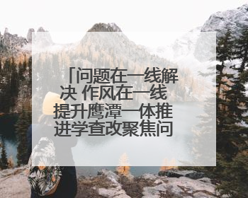 问题在一线解决 作风在一线提升鹰潭一体推进学查改聚焦问题解民忧