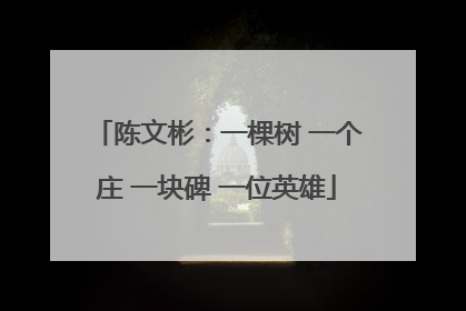 陈文彬：一棵树 一个庄 一块碑 一位英雄