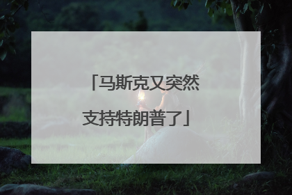 马斯克又突然支持特朗普了