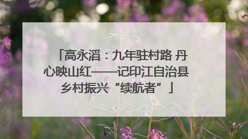 高永滔：九年驻村路 丹心映山红——记印江自治县乡村振兴“续航者”