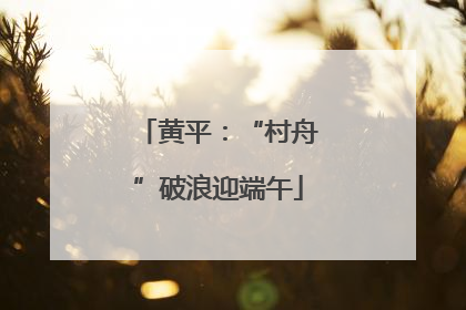 黄平：“村舟”破浪迎端午