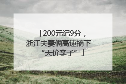 200元记9分，浙江夫妻俩高速摘下“天价李子”