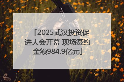 2025武汉投资促进大会开幕 现场签约金额984.9亿元
