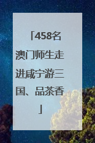 458名澳门师生走进咸宁游三国、品茶香