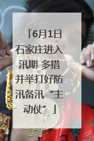 6月1日石家庄进入汛期 多措并举打好防汛备汛“主动仗”