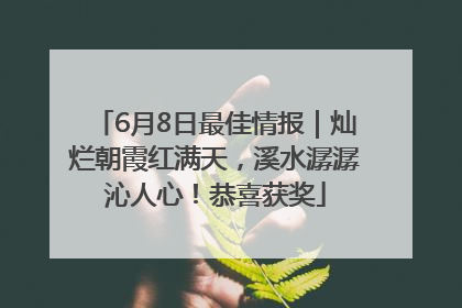 6月8日最佳情报｜灿烂朝霞红满天，溪水潺潺沁人心！恭喜获奖