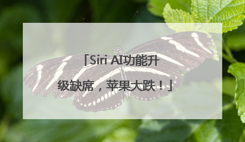 Siri AI功能升级缺席，苹果大跌！